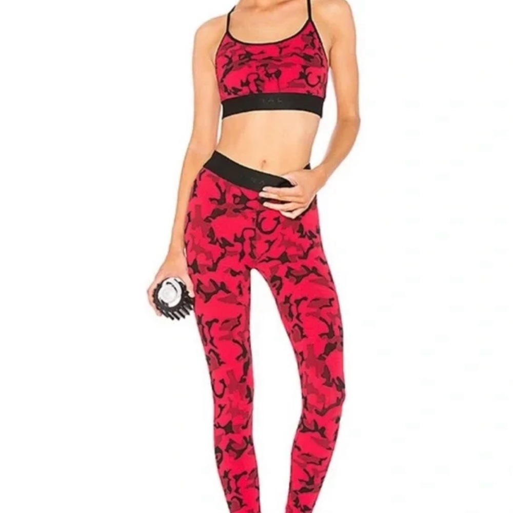 Koral Red and Black Activewear Set